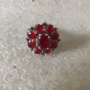 Elegant Red Gemstone Silver Ring